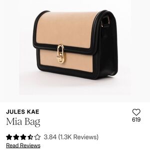 Jules Kae Women's Crossbody Bag in Beige with Black Trim